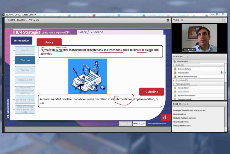 دومین دوره پیشرفته ITIL4 Strategist DPI با موفقیت برگزار گردید.