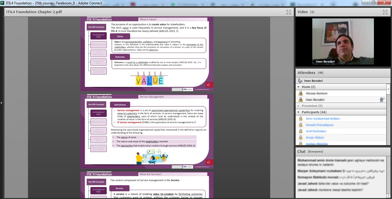 بیست و پنجمین دوره آموزشی ITIL4 FOUNDATION برگزار گردید