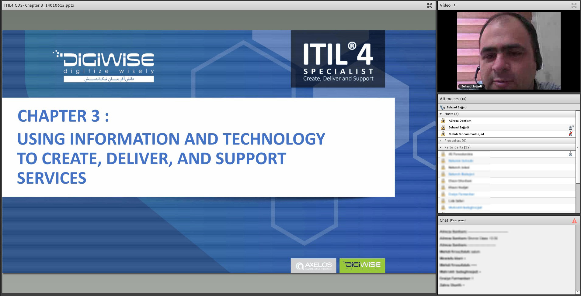 مهدندس بهزاد سجادی در سومین دوره آنلاین ITIL4 Create, Deliver and Support (CDS) دیجی وایز آکادمی